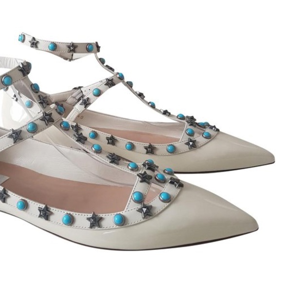 VALENTINO GARAVANI Patent Rockstud Rolling Cage Ballerina - 36.5 - Picture 2 of 6
